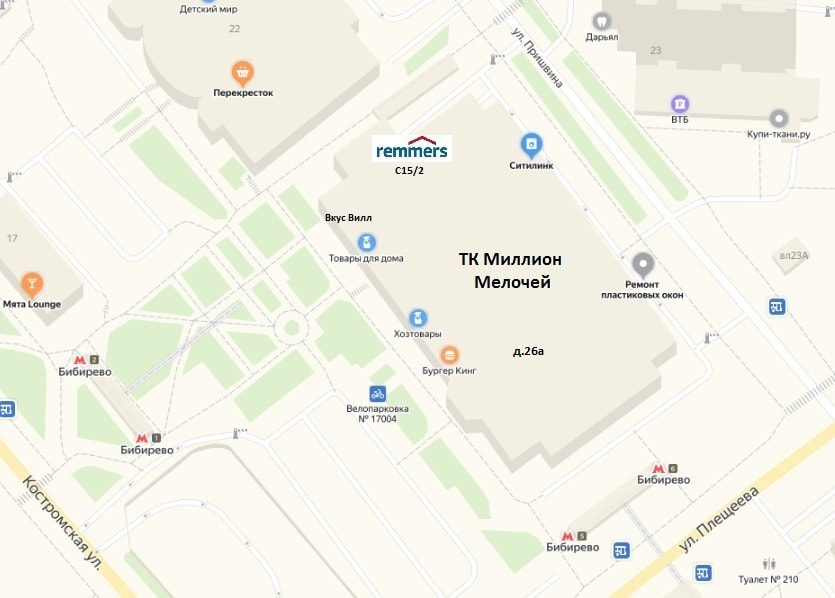 Фирменный магазин в ТК “Миллион мелочей” на карте Фирменный магазин в ТК “Миллион мелочей” на карте